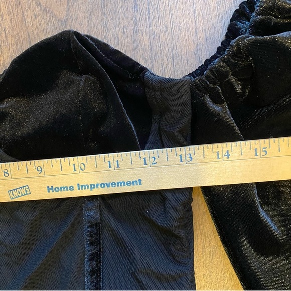 PrettyLittleThing Black Velvet Corset Puff Sleve Mini Dress Size 4 NWT - Picture 8 of 11